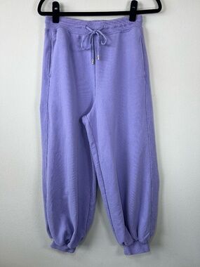 Nap Balloon Hem Barrel Joggers Sweatpants Purple Drawstring Casual Loungewear Sm